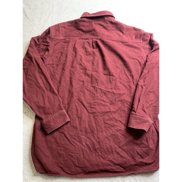 L.L. Bean Traditional Fit Chamois Cloth Shirt Men's XL REG Burgundy Flannel vTG - Picture 16 of 16